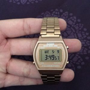 casio vintage rose gold digital watch